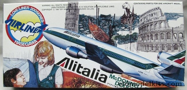 Hasegawa 1/200 McDonnell Douglas DC-10 Alitalia, LC2 plastic model kit